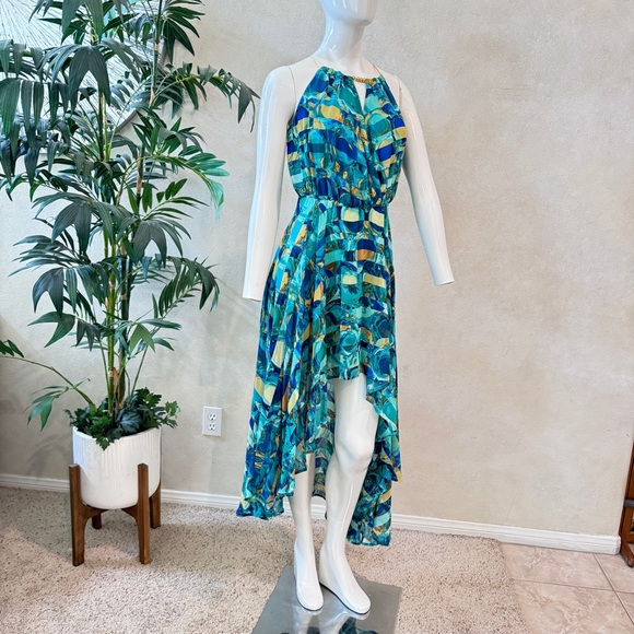 mark. Hi-Low Maxi Dress Green Multicolor Sz S - Picture 2 of 11